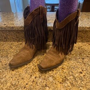 Fringe Brown Western Boots